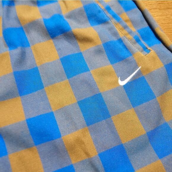 Nike Life Plaid Checkered Shorts Dark Driftwood Photo Blue Men's S DQ5186-258 - Picture 5 of 15